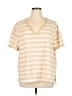 Torrid 100% Cotton Stripes Tan Short Sleeve T-Shirt Size 1X Plus (1) - photo 1