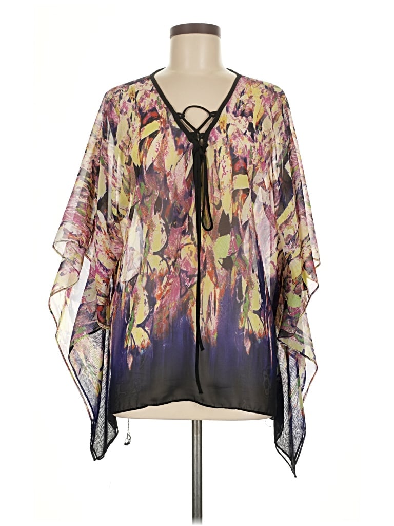 Pre-owned Fab'rik Poncho In Purple