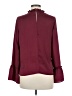 Topshop 100% Polyester Burgundy Long Sleeve Blouse Size 6 - photo 2