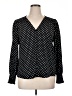 1.State 100% Polyester Polka Dots Black Long Sleeve Blouse Size XL - photo 1