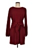 Unbranded Solid Burgundy Casual Dress Size M - photo 1