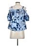 Natori Blue 3/4 Sleeve Blouse Size S - photo 2