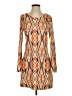 Unbranded Print Orange Casual Dress Size S - photo 1