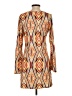 Unbranded Print Orange Casual Dress Size S - photo 2