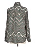 My Michelle 100% Polyester Chevron-herringbone Teal Long Sleeve Blouse Size L - photo 2
