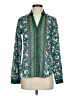 The Limited 100% Polyester Paisley Teal Long Sleeve Blouse Size XS - photo 1