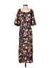 Old Navy 100% Rayon Floral Black Blue Casual Dress Size XS (tall) - photo 1