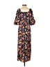Old Navy 100% Rayon Floral Black Blue Casual Dress Size XS (tall) - photo 2