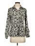 Notations Paisley Silver Long Sleeve Blouse Size S - photo 1
