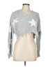 No Comment 100% Acrylic Stars Silver Pullover Sweater Size L - photo 1