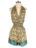 Luz 100% Silk Paisley Green Romper Size 7 - photo 1