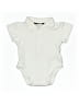 JoJo Maman Bebe 100% Cotton Solid Ivory White Short Sleeve Onesie Size 0-3 mo - photo 1