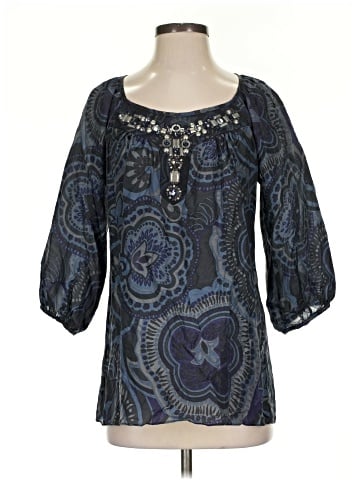Liquid 3/4 Sleeve Silk Top (view 1)