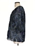 Liquid 100% Silk Blue 3/4 Sleeve Silk Top Size 4 - photo 5