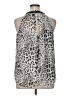 Jennifer Lopez 100% Polyester Animal Print Silver Sleeveless Blouse Size XL - photo 2
