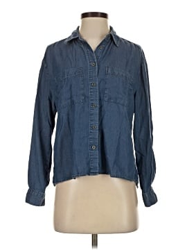 denim dress with puff sleeves Pleated Front Tie Puff Sleeve Denim Mini Dress Medium