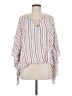 Emory Park 100% Rayon Stripes White 3/4 Sleeve Blouse Size M - photo 1