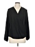 T Tahari 100% Polyester Black Long Sleeve Blouse Size L - photo 1