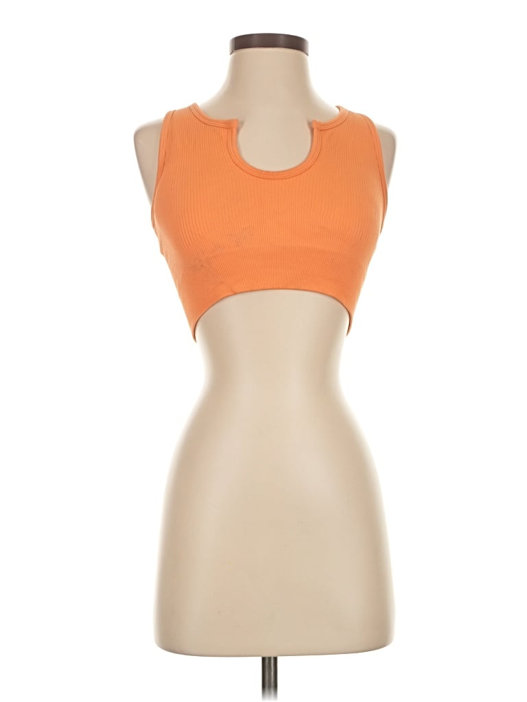 Pre-owned Oqq Tank Top Orange Strapless Neckline Tops