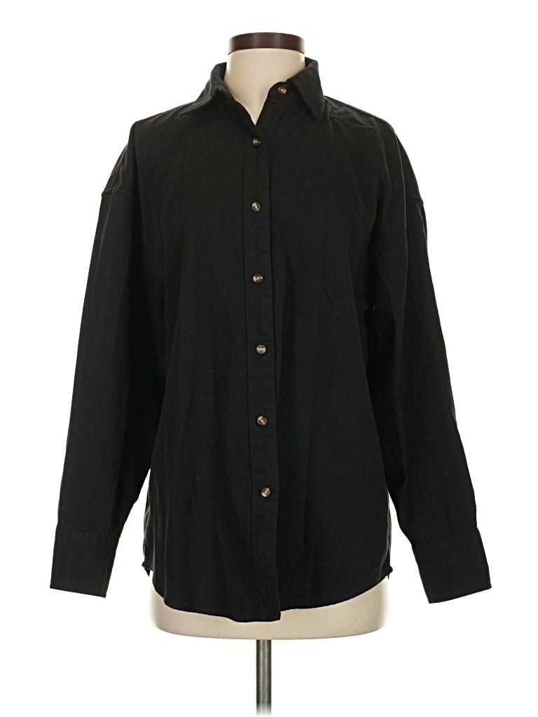 Pre-owned Favorite Daughter Long Sleeve Button Down Shirt In Black