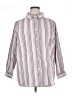 Only Necessities Stripes Silver 3/4 Sleeve Button-Down Shirt Size 1X - photo 1