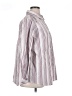 Only Necessities Stripes Silver 3/4 Sleeve Button-Down Shirt Size 1X - photo 4
