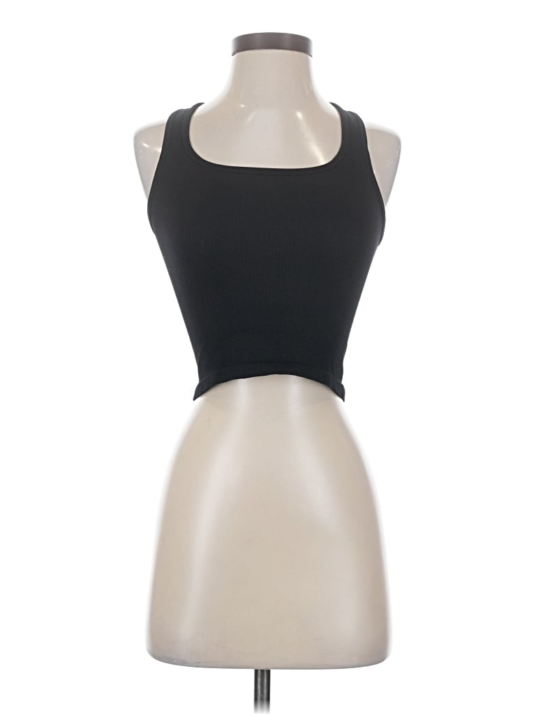 Pre-owned Oqq Tank Top Black Halter Neckline Tops