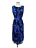 Ann Taylor Print Blue Cocktail Dress Size S - photo 1