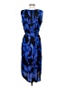 Ann Taylor Print Blue Cocktail Dress Size S - photo 2