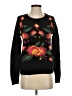 Frenchi 100% Acrylic Floral Black Pullover Sweater Size S - photo 1
