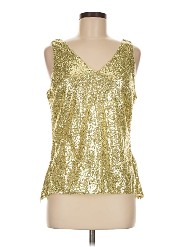 Grace Karin Sleeveless Top Gold Plunge Neckline Tops