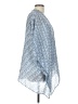 Ann Taylor LOFT 100% Polyester Chevron-herringbone Graphic Blue Kimono Size L (estimated) - photo 4