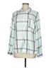 Christopher & Banks Plaid Teal Long Sleeve Button-Down Shirt Size M - photo 1