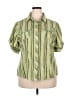 Ashley Stewart Stripes Green Short Sleeve Blouse Size XXL (estimated) - photo 1