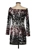 Shein 100% Polyester Stars Silver Cocktail Dress Size XS - photo 2