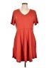 Unbranded Solid Orange Casual Dress Size L - photo 1