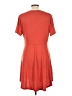 Unbranded Solid Orange Casual Dress Size L - photo 2