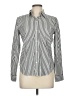 Chaps 100% Cotton Stripes Silver Long Sleeve Blouse Size M - photo 1