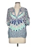 BCBGMAXAZRIA 100% Viscose Blue Short Sleeve Blouse Size 6 - photo 1