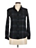 Don't Ask Why 100% Viscose Plaid Black Long Sleeve Button-Down Shirt One size - photo 1