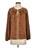 Lucky Brand 100% Polyester Brown Long Sleeve Blouse Size S - photo 1