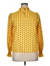 Shein 100% Polyester Polka Dots Yellow Long Sleeve Blouse Size XL - photo 1