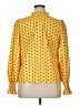 Shein 100% Polyester Polka Dots Yellow Long Sleeve Blouse Size XL - photo 2