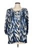 Rebecca Malone Blue 3/4 Sleeve Blouse Size L - photo 1