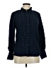 J.Crew Houndstooth Blue Long Sleeve Blouse Size 6 - photo 1