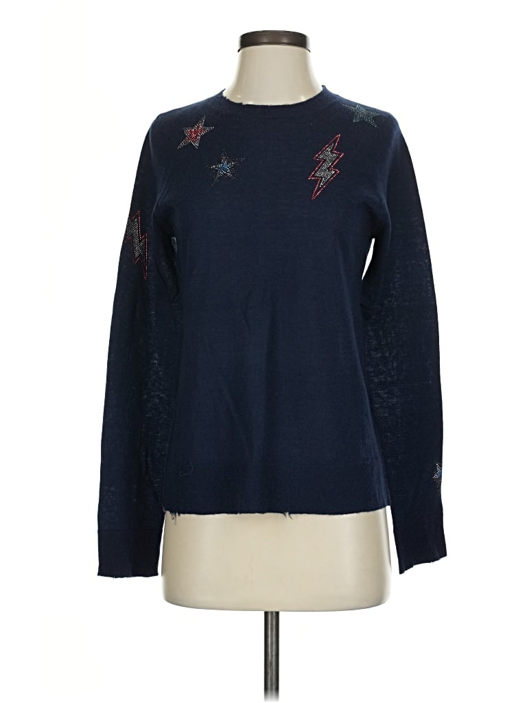 Pre-owned Zadig & Voltaire Cashmere Pullover Sweater In Blue