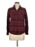 RVCA Plaid Burgundy Long Sleeve Button-Down Shirt Size M - photo 1