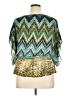 Peter Nygard 100% Polyester Teal Short Sleeve Blouse Size 14 - photo 2