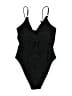 Unbranded Solid Black One Piece Swimsuit Size M - photo 1