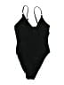 Unbranded Solid Black One Piece Swimsuit Size M - photo 2